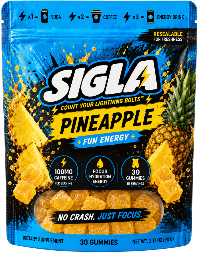Caffeine Energy Gummies – Pineapple Flavor